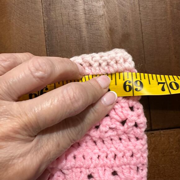 Vintage Hand-Crocheted Pink Gradient Throw Blanket | Soft & Cozy | Handmade - Picture 7 of 8